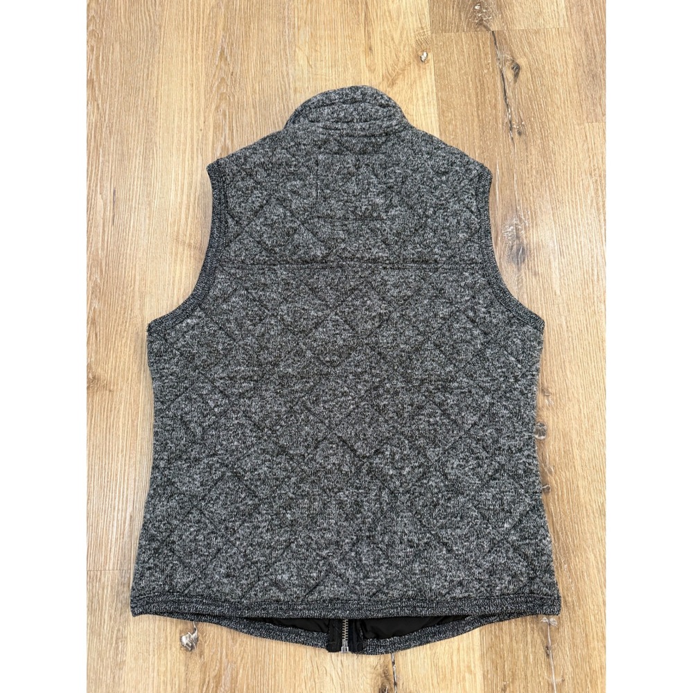 Abercrombie & Fitch Quilted Vest Womens Medium Gray Full Zip Knit Gorpcore - Picture 6 of 8